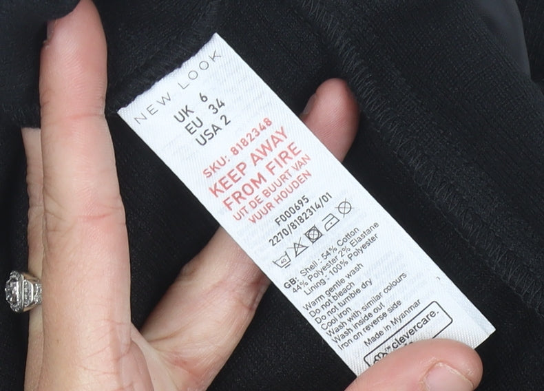 New Look Women Black Size 6 Regular Fit Single Breasted Blazer