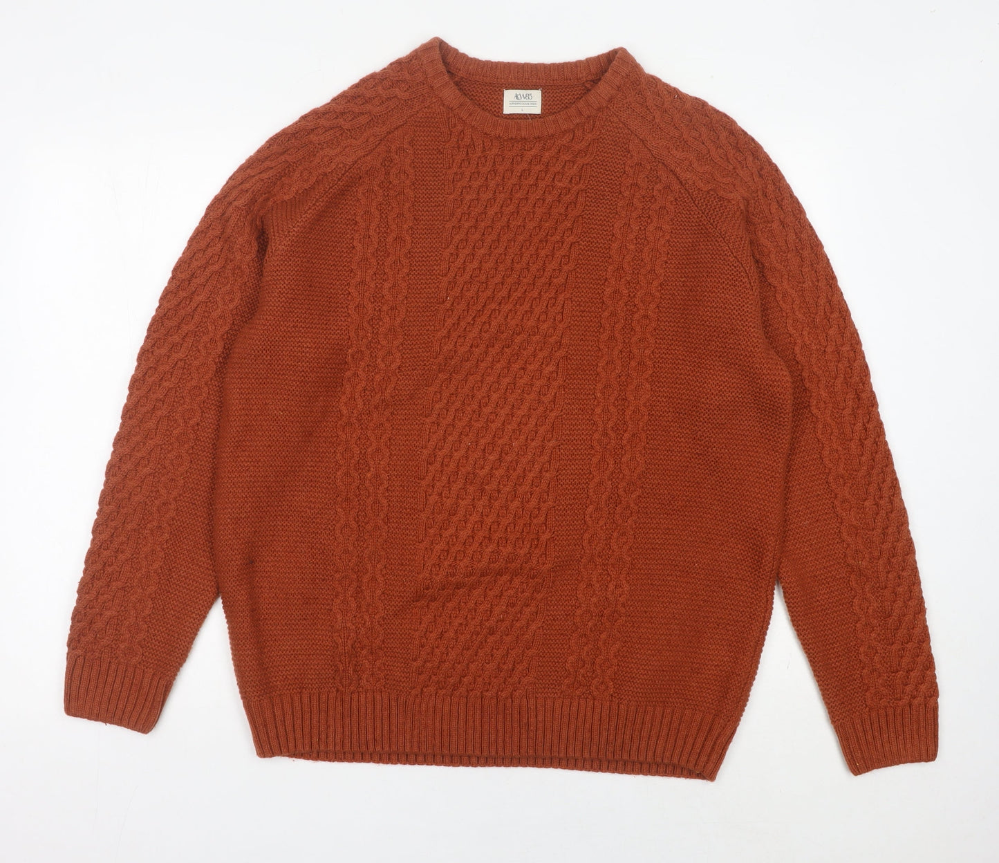 Matalan Men’s Brown Cable-Knit Wool Blend Jumper L