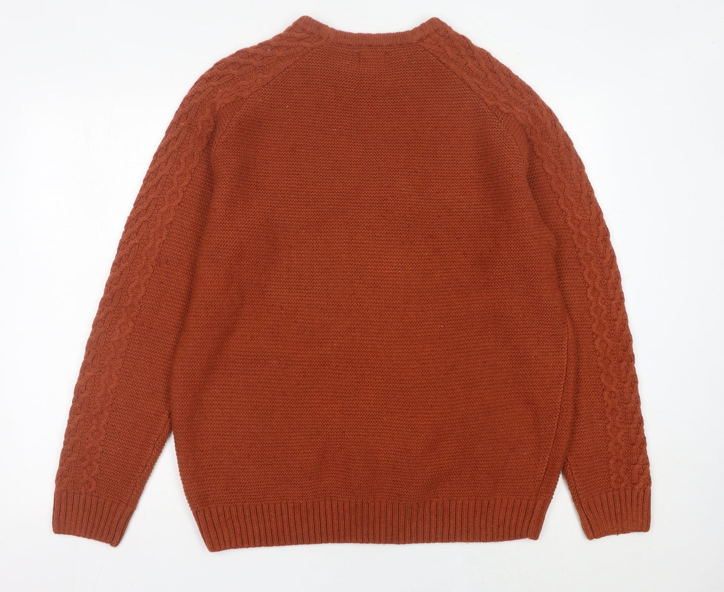 Matalan Men’s Brown Cable-Knit Wool Blend Jumper L