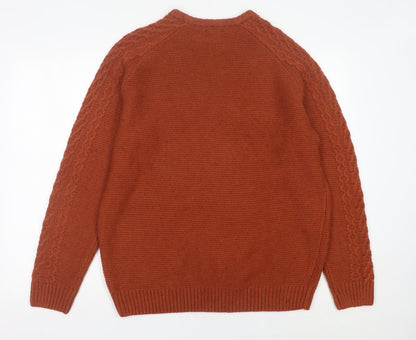 Matalan Men’s Brown Cable-Knit Wool Blend Jumper L