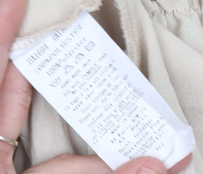 AX Paris Women Beige Size 14 Shirt Dress Puff Sleeve Knee Length