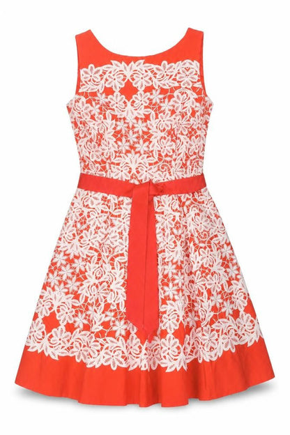 Debenhams Women’s Red Floral Lace Fit & Flare Dress Size 12