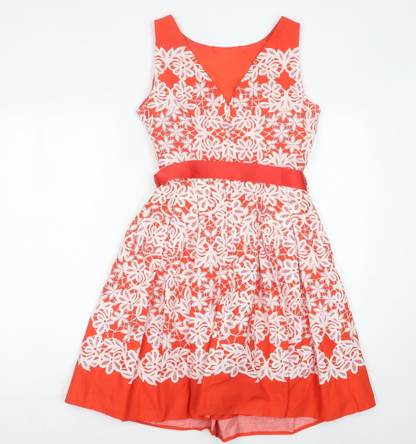 Debenhams Women’s Red Floral Lace Fit & Flare Dress Size 12