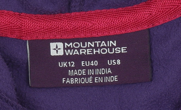 Womens UK Size 12 Mountain Warehouse Purple Pullover Hoodie