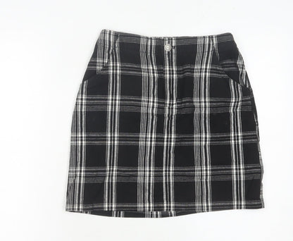 Hollister Womens Black Plaid XS Straight Skirt Casual Preppy