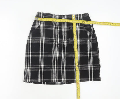 Hollister Womens Black Plaid XS Straight Skirt Casual Preppy