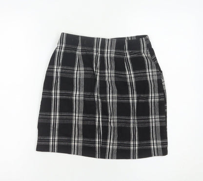 Hollister Womens Black Plaid XS Straight Skirt Casual Preppy