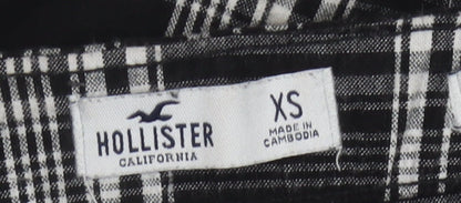Hollister Womens Black Plaid XS Straight Skirt Casual Preppy