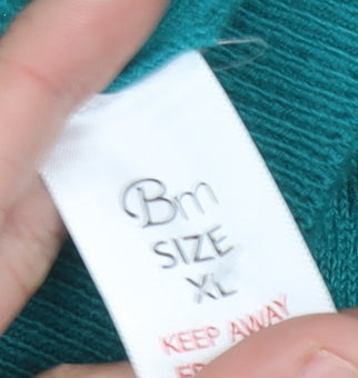 Womens UK Size XL BM Green Pullover Jumper