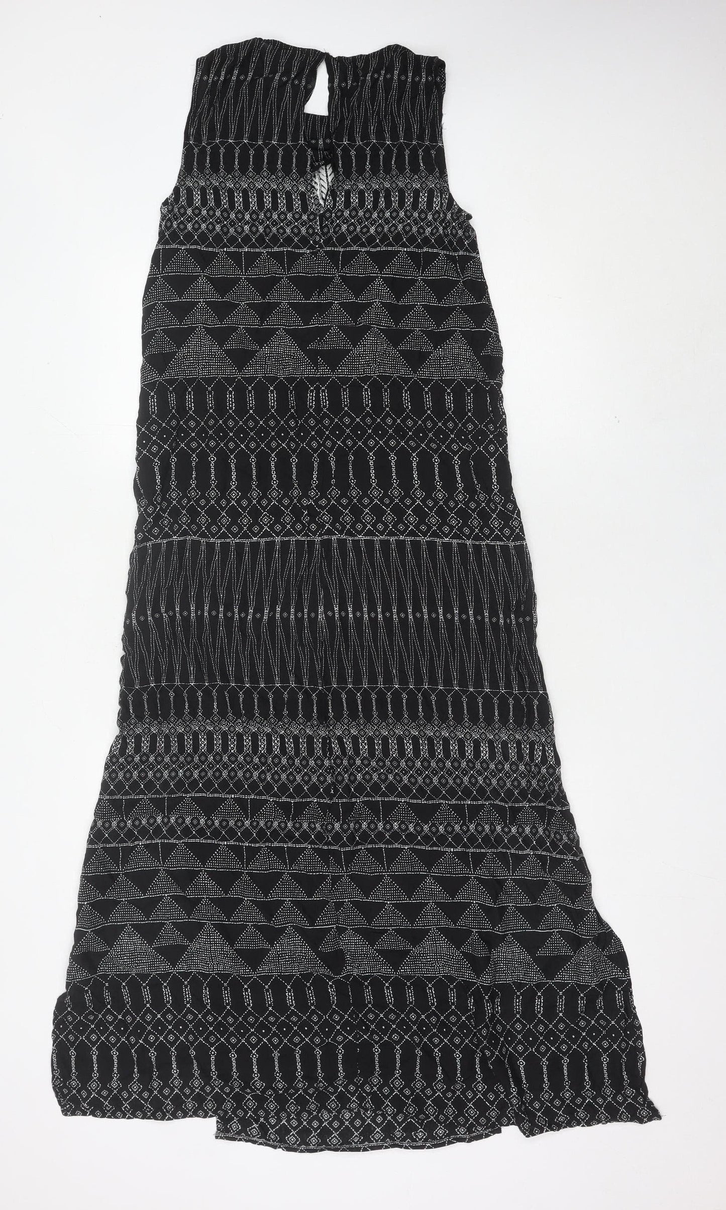 H&M Women’s Black Geometric Embroidered Shift Dress Size 8