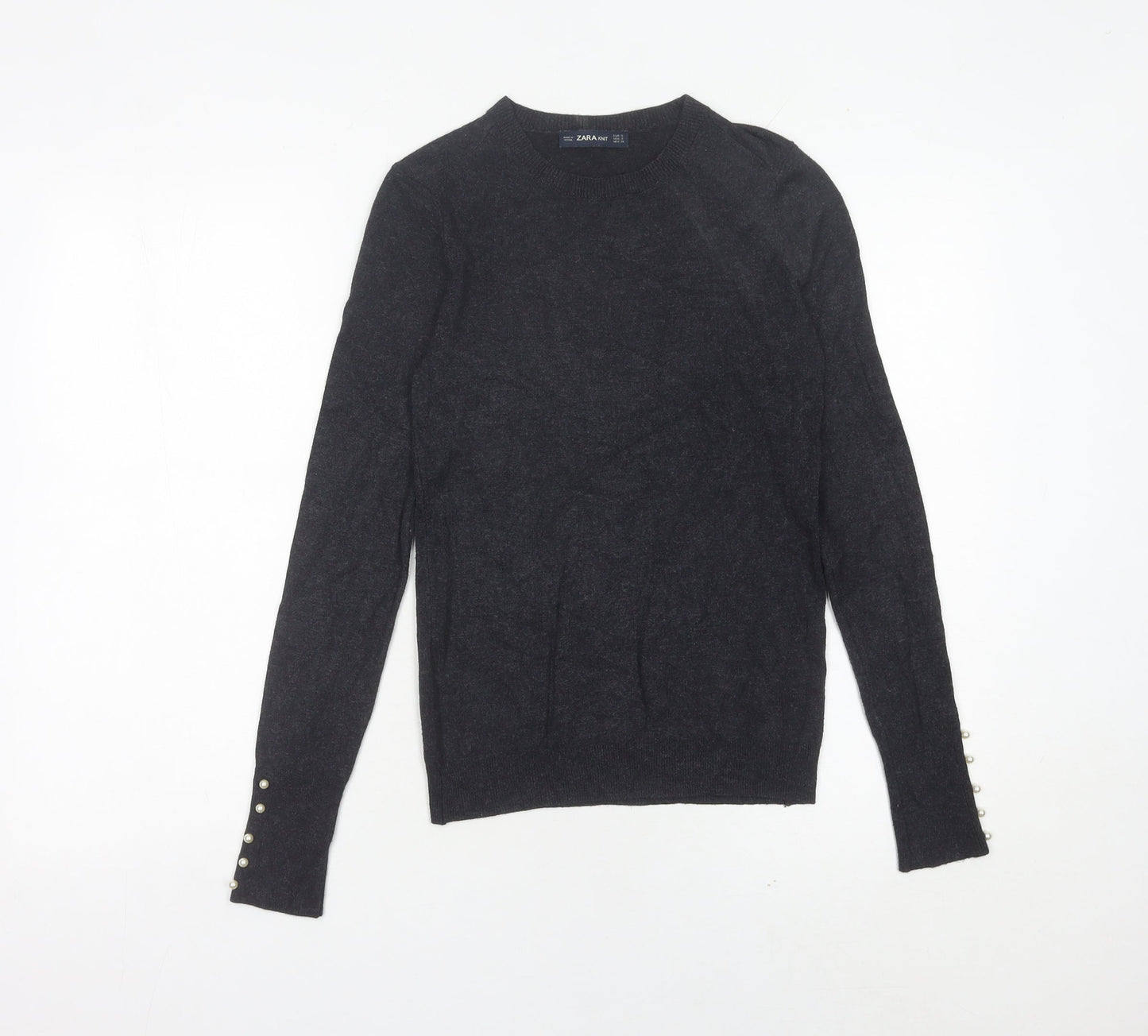 Womens UK Size 8 Zara Black Pullover Jumper
