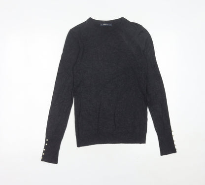 Womens UK Size 8 Zara Black Pullover Jumper