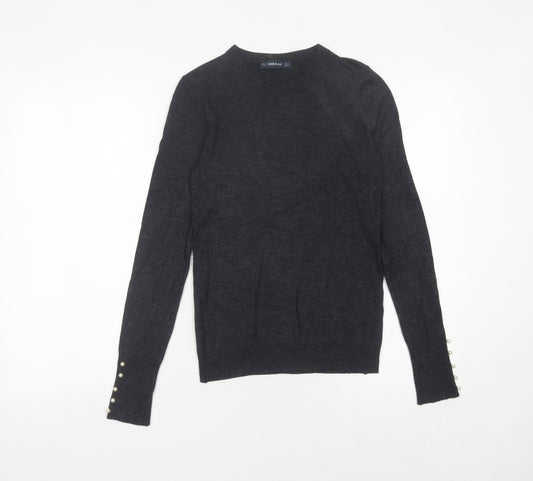 Womens UK Size 8 Zara Black Pullover Jumper