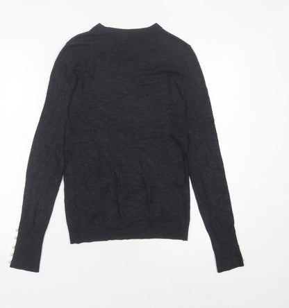 Womens UK Size 8 Zara Black Pullover Jumper