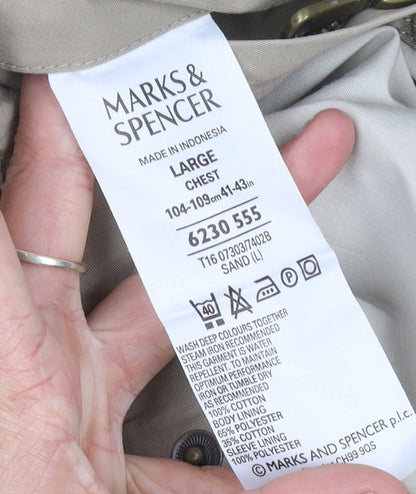Mens UK Size L Marks and Spencer Beige Basic Jacket