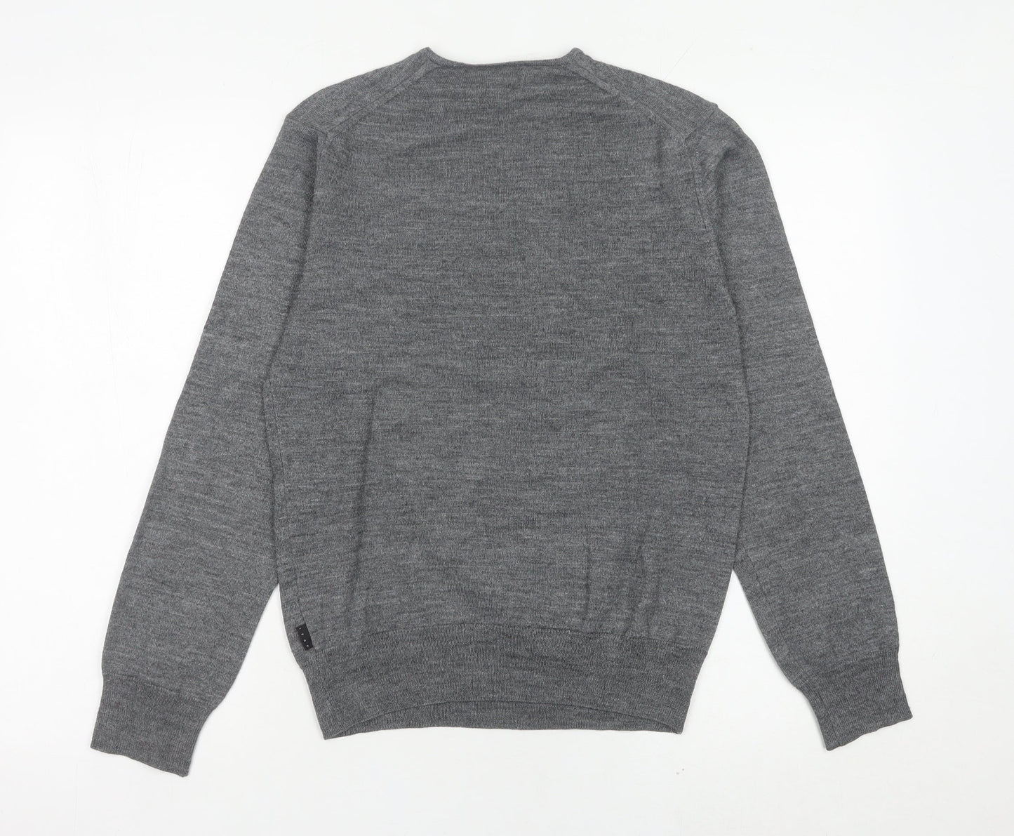 IZAC Women’s Grey V-Neck Merino Wool Blend Jumper Size S