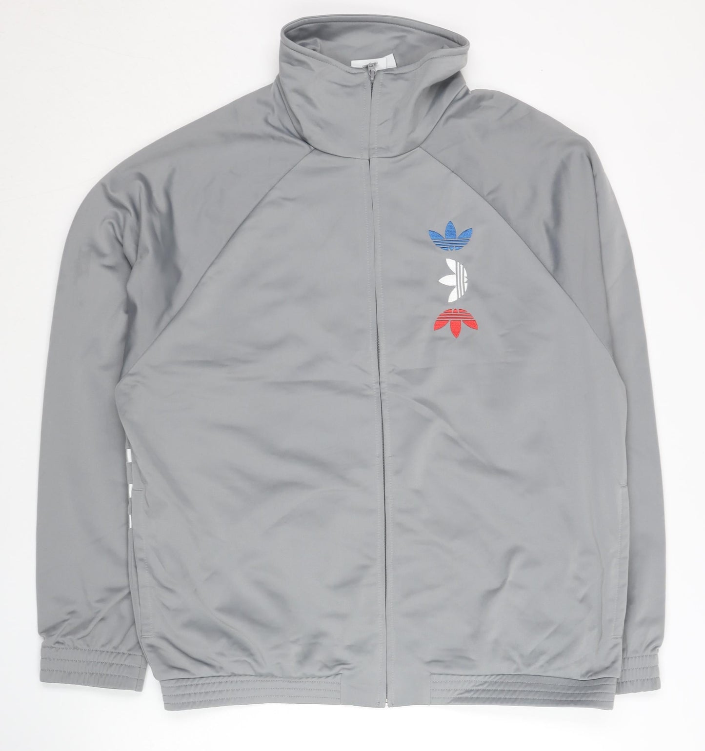 Adidas Mens Grey Track Jacket Size M Full Zip Sports Activewear