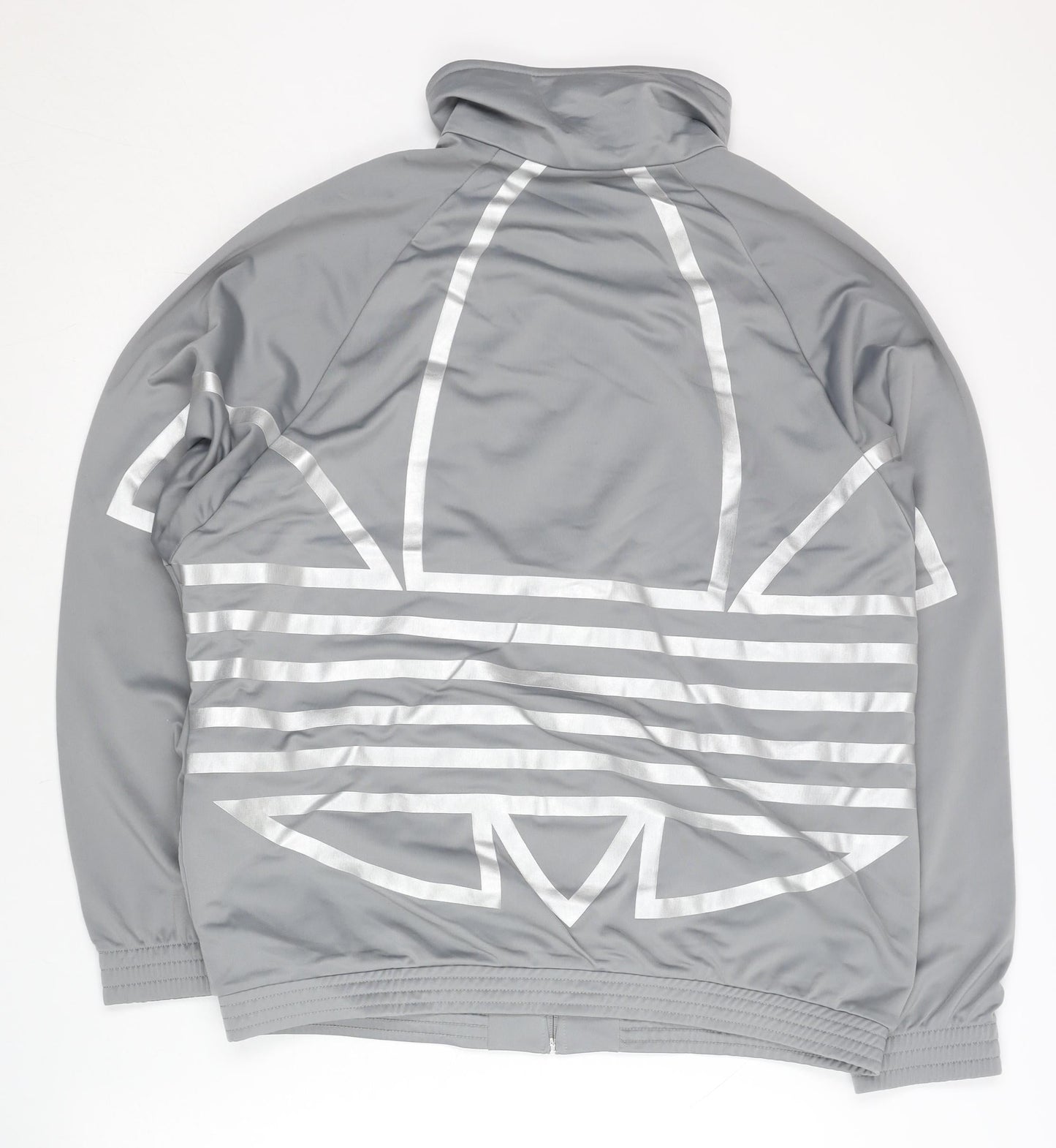 Adidas Mens Grey Track Jacket Size M Full Zip Sports Activewear