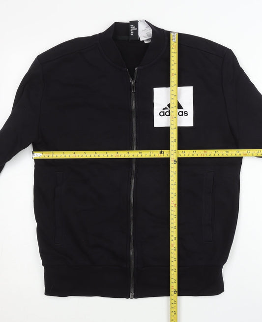 Adidas Men’s Black Track Jacket M Full Zip Sports Casual