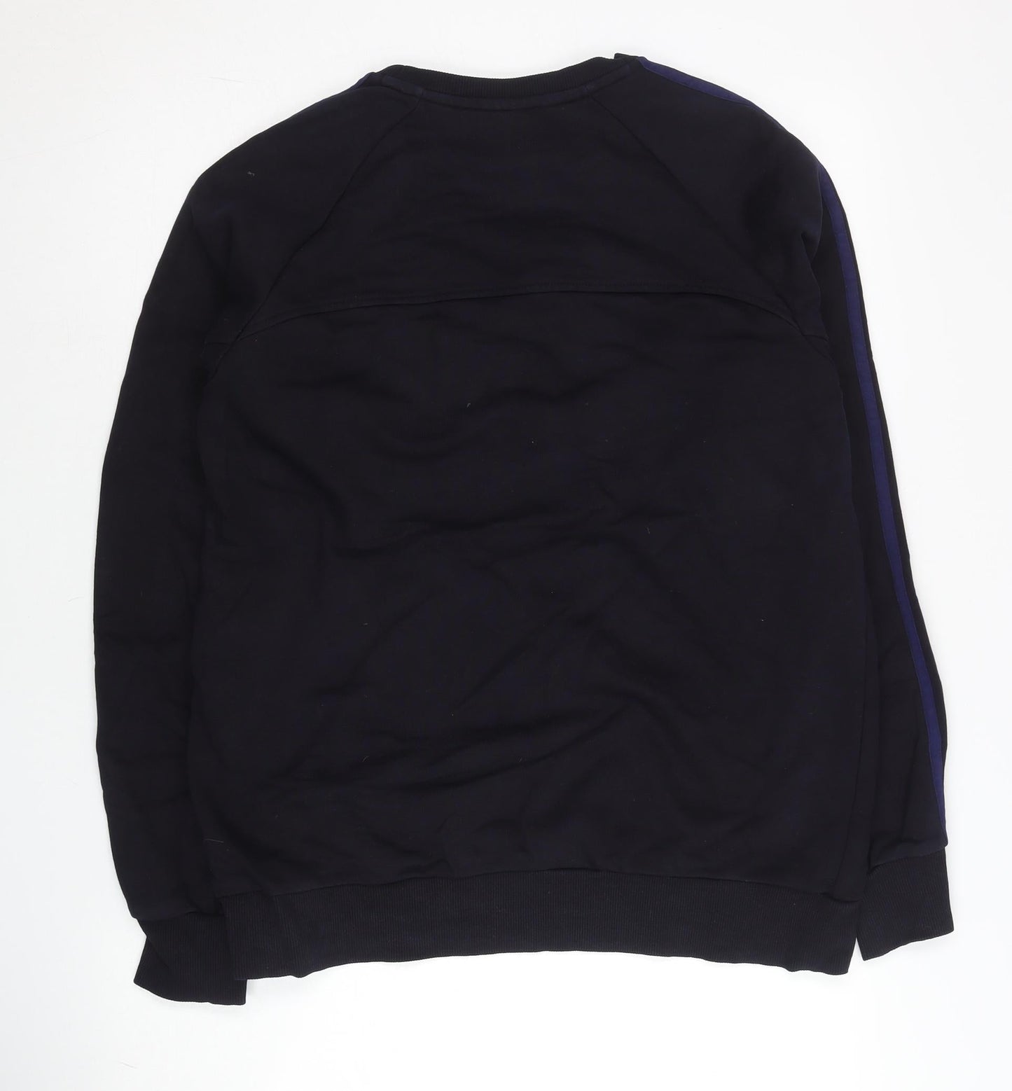 Adidas Men Black L Pullover Sweatshirt Crew Neck Sportswear