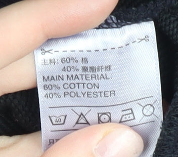 Adidas Men Black L Pullover Sweatshirt Crew Neck Sportswear