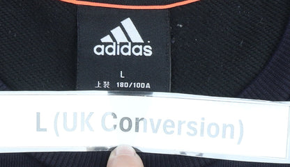 Adidas Men Black L Pullover Sweatshirt Crew Neck Sportswear