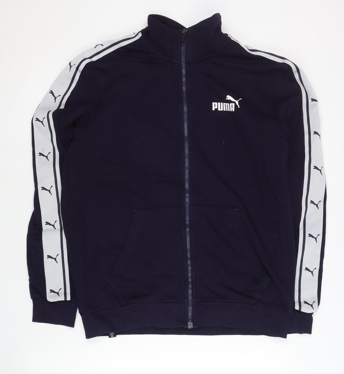 Puma Men's Blue Track Jacket Small S Full Zip Logo Sportswear