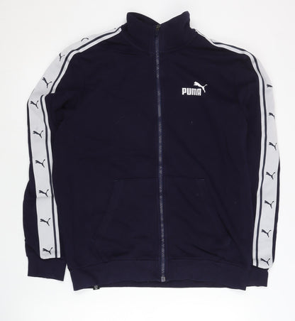 Puma Men's Blue Track Jacket Small S Full Zip Logo Sportswear