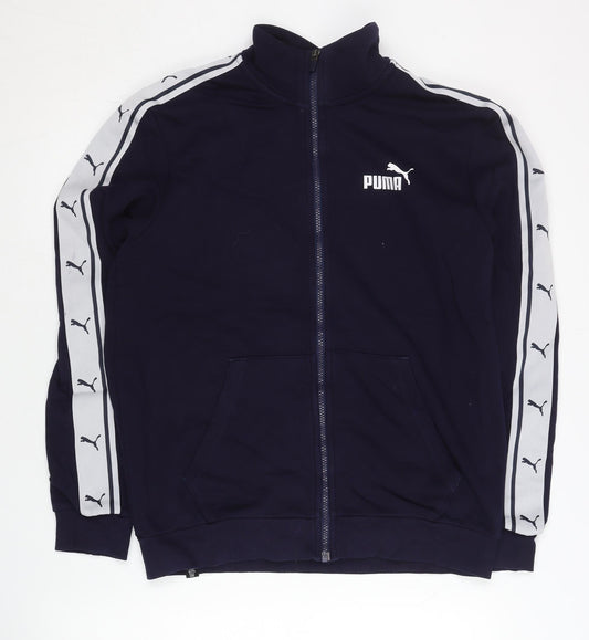 Puma Men's Blue Track Jacket Small S Full Zip Logo Sportswear
