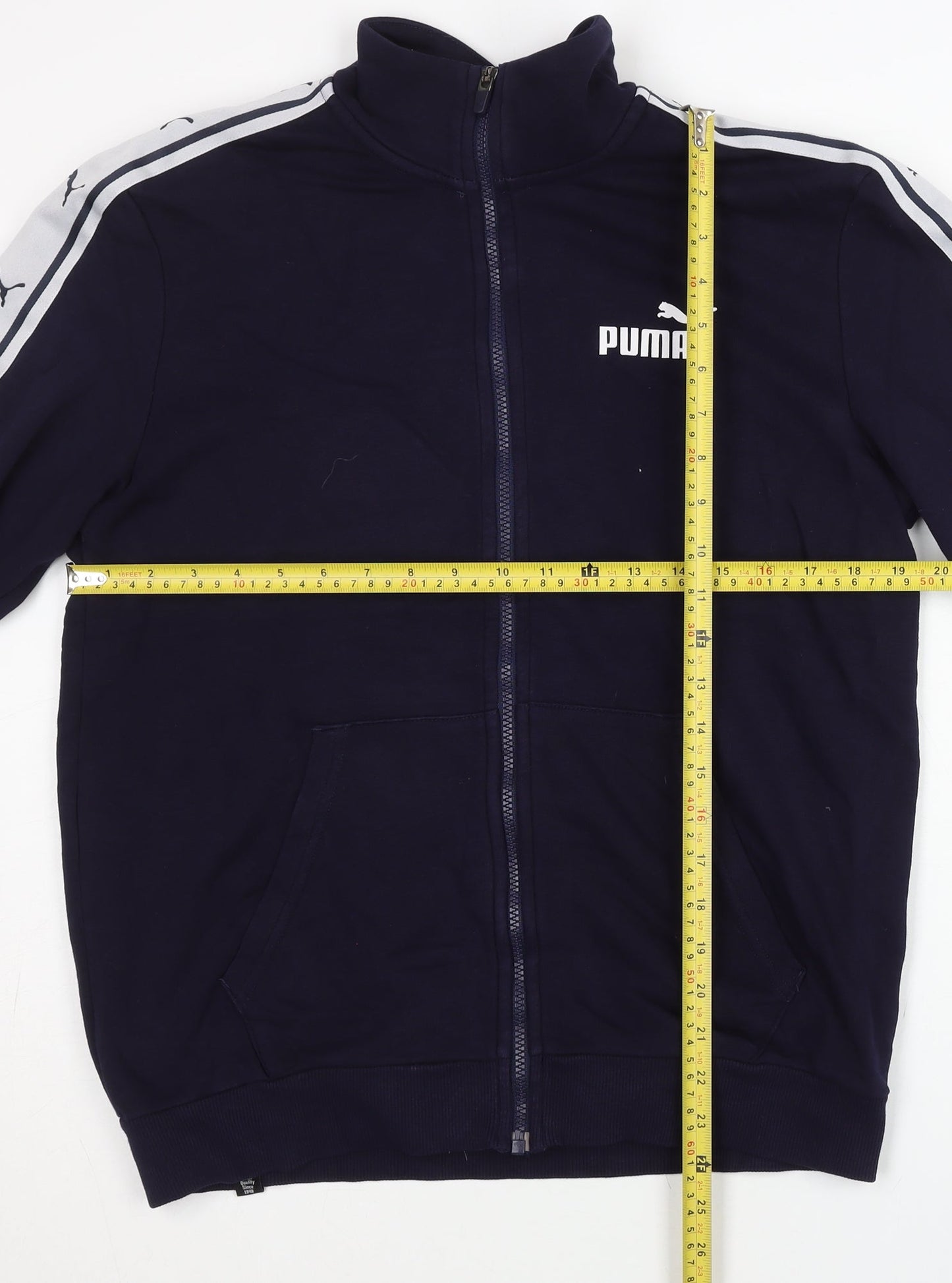 Puma Men's Blue Track Jacket Small S Full Zip Logo Sportswear