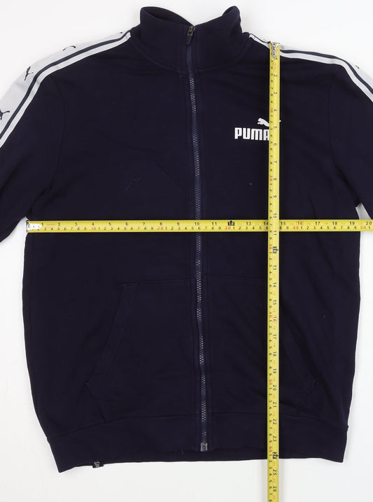 Puma Men's Blue Track Jacket Small S Full Zip Logo Sportswear