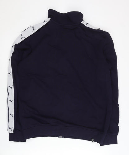 Puma Men's Blue Track Jacket Small S Full Zip Logo Sportswear