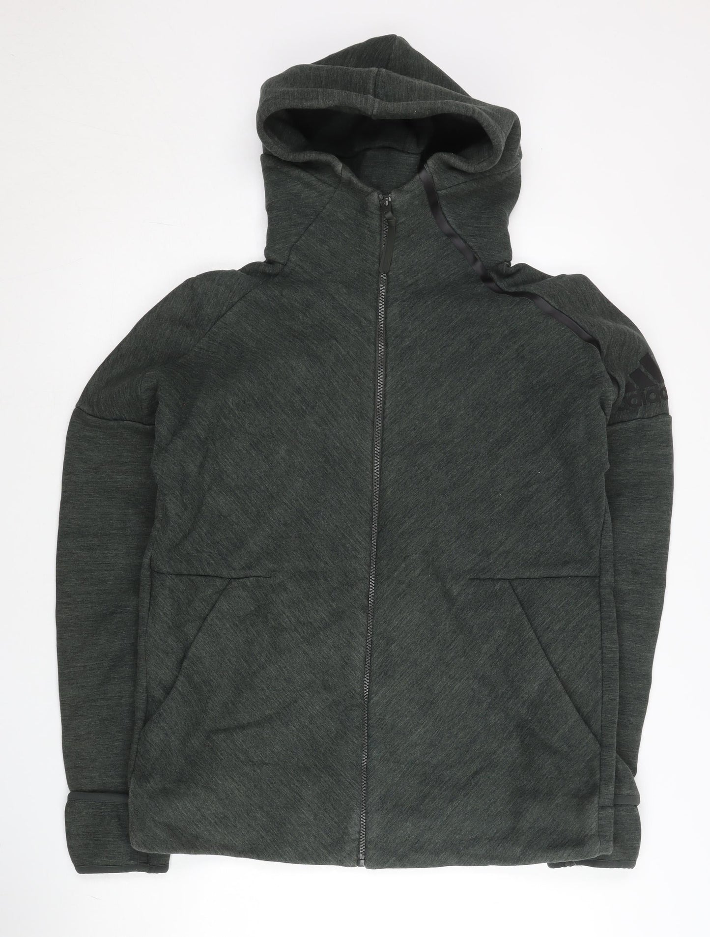 Mens UK Size L adidas Green Full Zip Hoodie