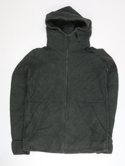 Mens UK Size L adidas Green Full Zip Hoodie