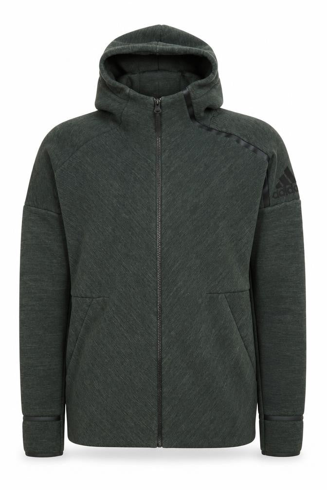 Mens UK Size L adidas Green Full Zip Hoodie