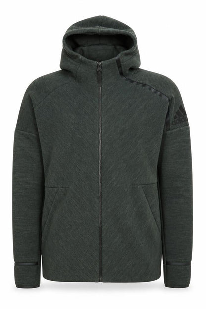 Mens UK Size L adidas Green Full Zip Hoodie