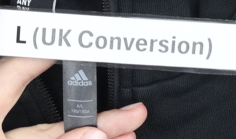 Adidas Men's Black L Track Jacket Full Zip Sportswear