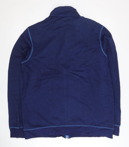 Adidas Men’s Blue Track Jacket L Regular Fit Full Zip Cotton Blend