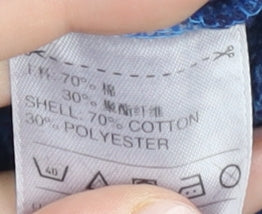 Adidas Men’s Blue Track Jacket L Regular Fit Full Zip Cotton Blend