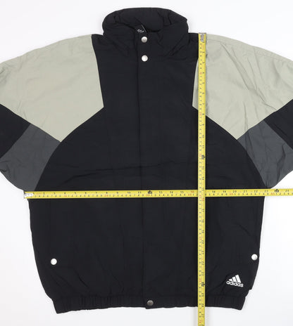Adidas Men’s Black Grey Colourblock Track Jacket Size M Full Zip