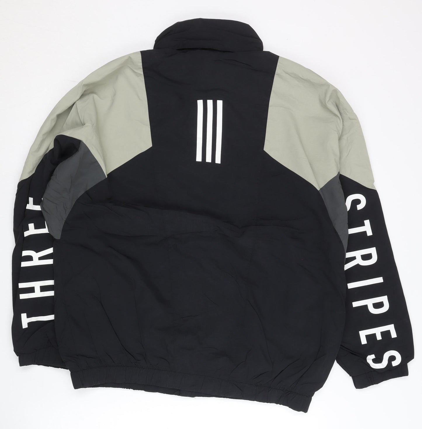 Adidas Men’s Black Grey Colourblock Track Jacket Size M Full Zip