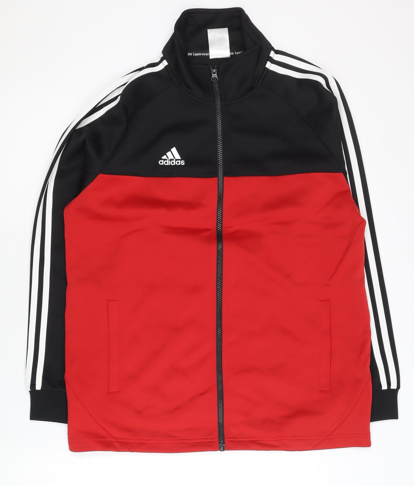 Adidas Men’s Red Black Track Jacket S Full Zip Sportswear