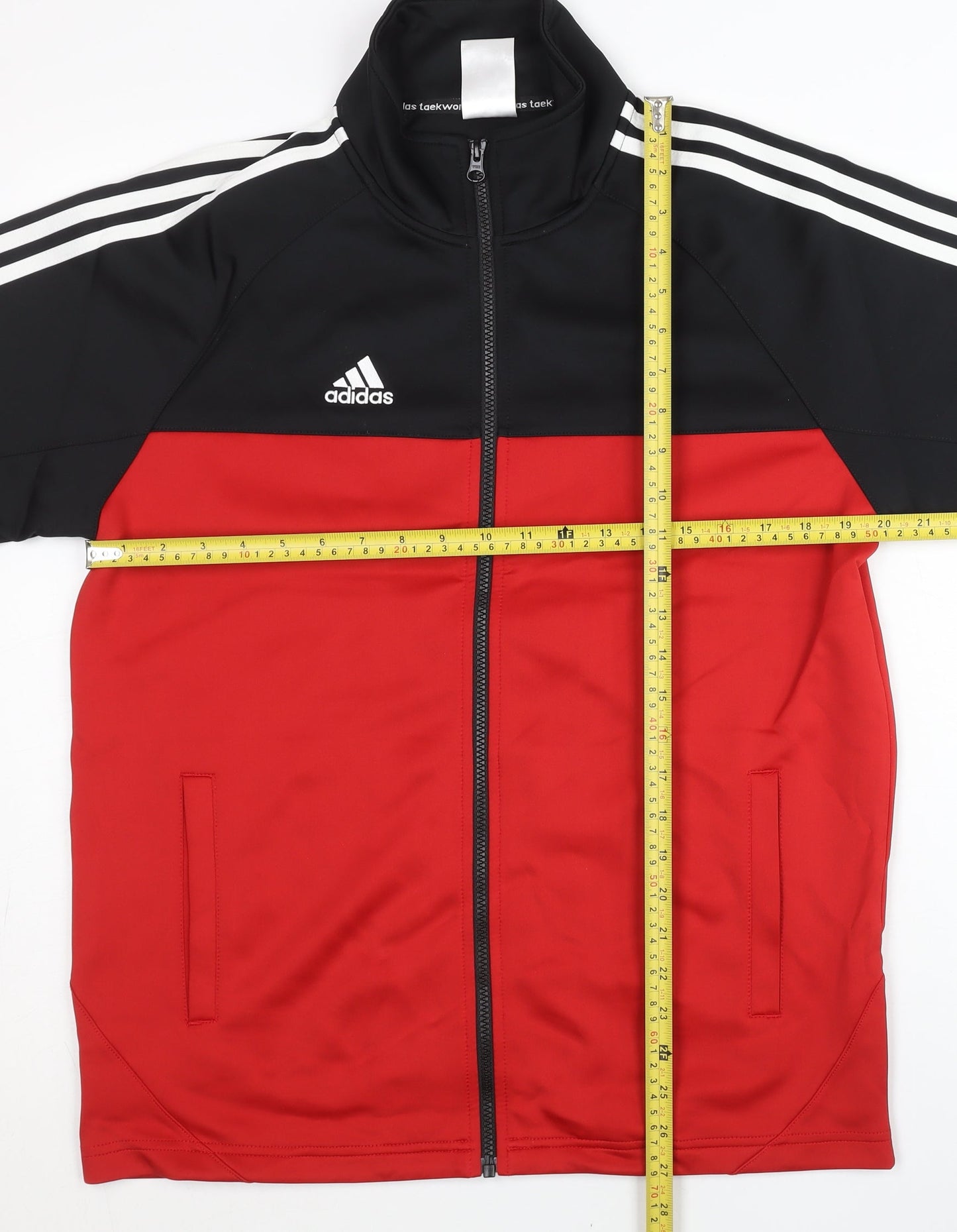 Adidas Men’s Red Black Track Jacket S Full Zip Sportswear