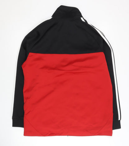 Adidas Men’s Red Black Track Jacket S Full Zip Sportswear