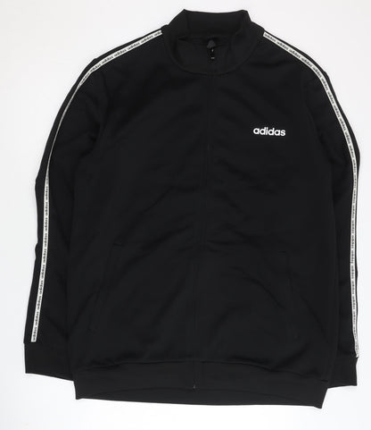 Adidas Men's Black Track Jacket Size L Full Zip Sports Top