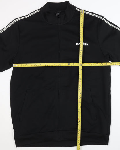 Adidas Men's Black Track Jacket Size L Full Zip Sports Top