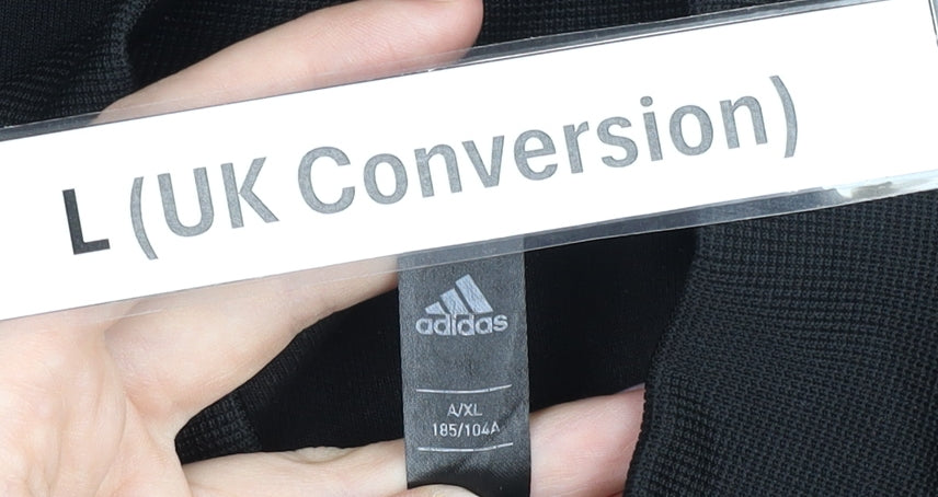 Adidas Men's Black Track Jacket Size L Full Zip Sports Top