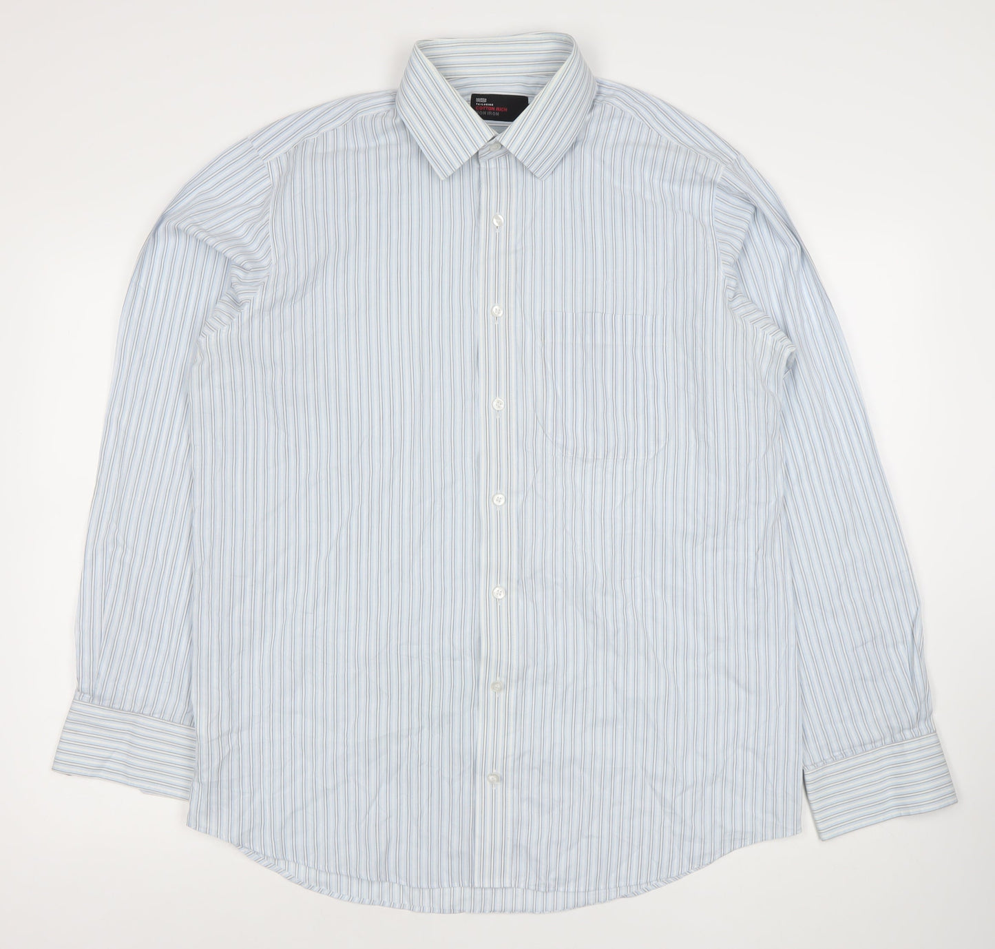 Mens UK Collar Size 16.5 Marks and Spencer Smart Blue  Dress Shirt