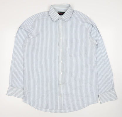 Mens UK Collar Size 16.5 Marks and Spencer Smart Blue  Dress Shirt