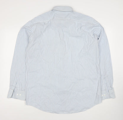 Mens UK Collar Size 16.5 Marks and Spencer Smart Blue  Dress Shirt